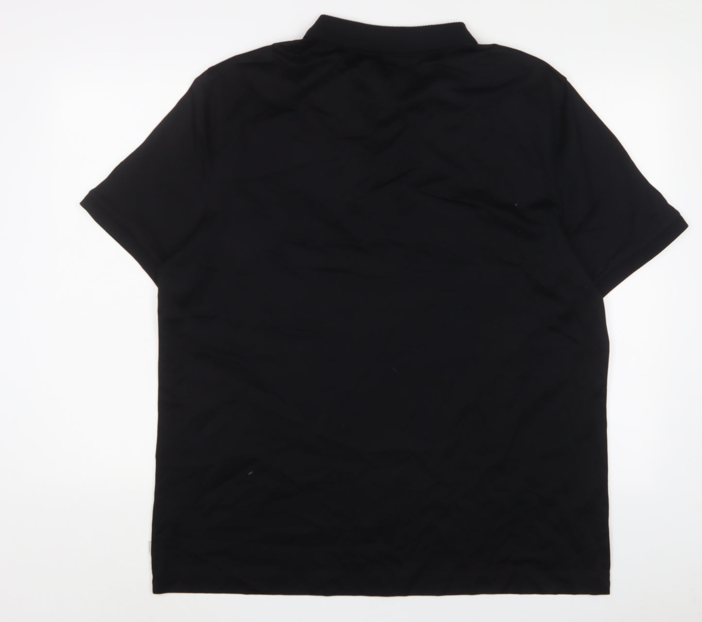 Autograph Mens Black Cotton Polo Size 2XL Collared Zip