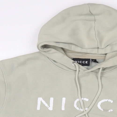 NICCE Mens Green Cotton Pullover Hoodie Size L - Logo