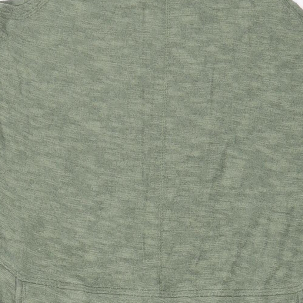 Marks and Spencer Womens Green Viscose A-Line Size 14 Boat Neck Pullover