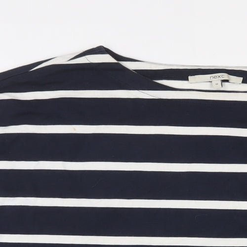 NEXT Womens Blue Striped Cotton Basic T-Shirt Size 18 Boat Neck