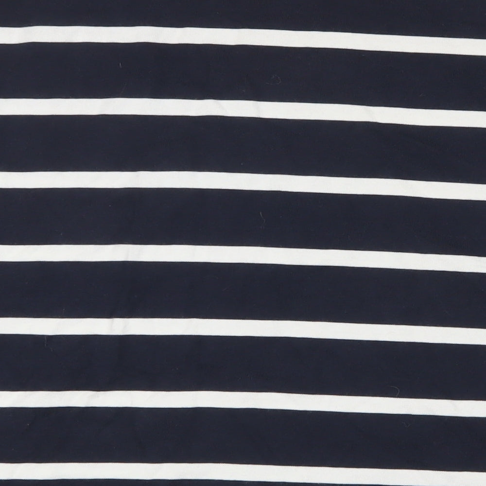 NEXT Womens Blue Striped Cotton Basic T-Shirt Size 18 Boat Neck