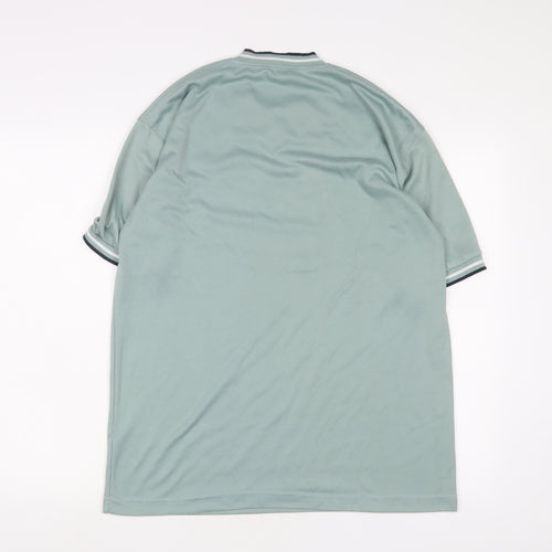 Baresi Mens Green Polyester T-Shirt Size L V-Neck