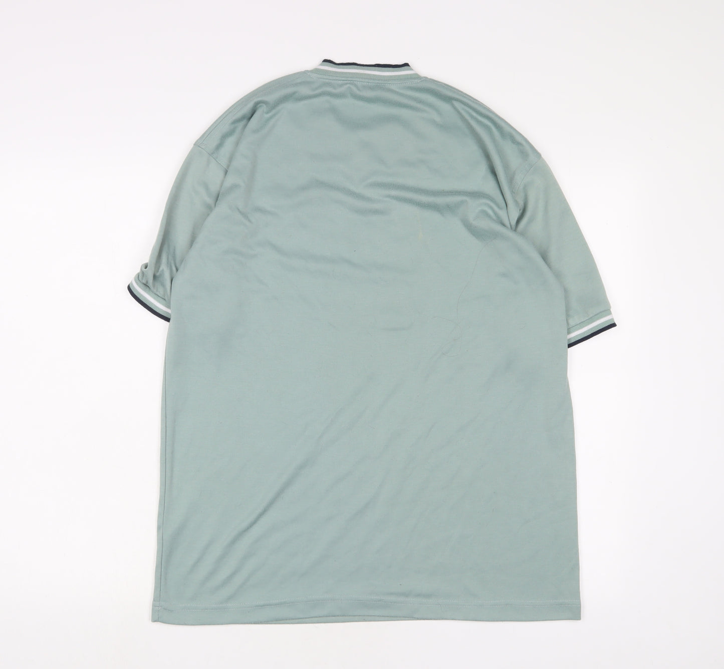 Baresi Mens Green Polyester T-Shirt Size L V-Neck