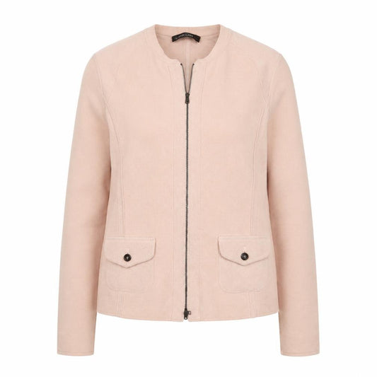 Front view of Marc Cain women’s pink jacket, size L, zip