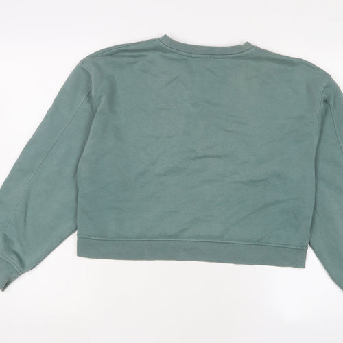 Zara Womens Blue Cotton Pullover Sweatshirt Size M Pullover