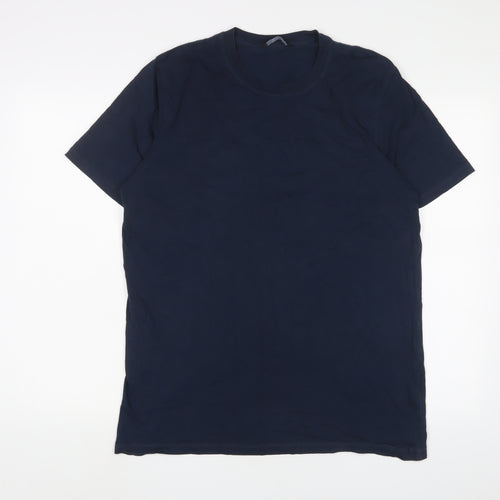 Very Mens Blue Cotton T-Shirt Size L Crew Neck