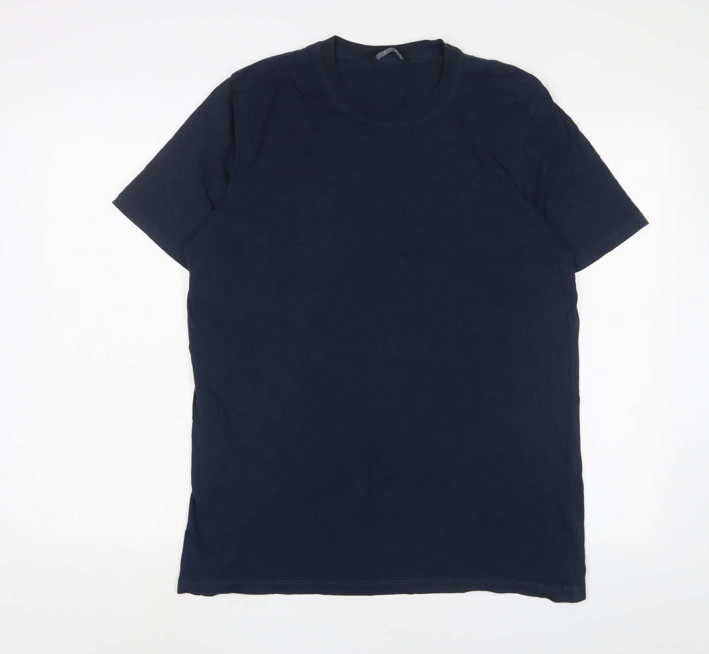 Very Mens Blue Cotton T-Shirt Size L Crew Neck