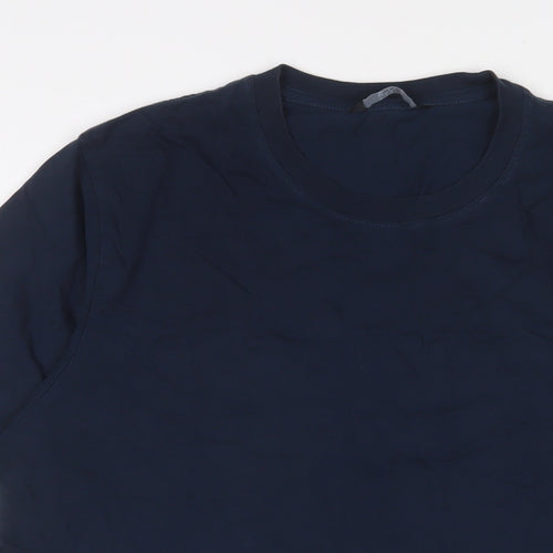 Very Mens Blue Cotton T-Shirt Size L Crew Neck
