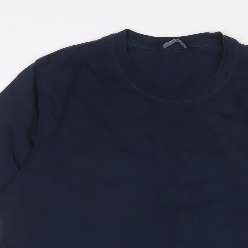 Very Mens Blue Cotton T-Shirt Size L Crew Neck