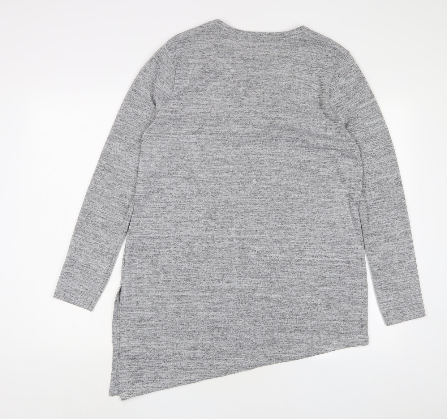 River Island Womens Grey Polyester Basic T-Shirt Size 12 Crew Neck