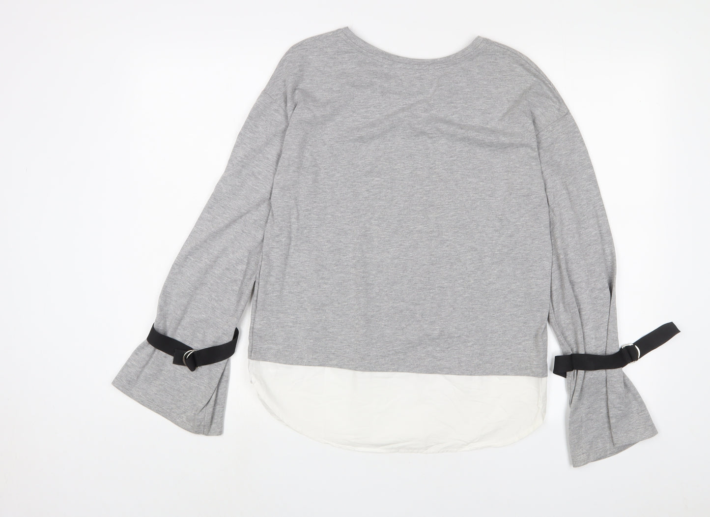 Bershka Womens Grey Polyester Pullover Sweatshirt Size S Pullover