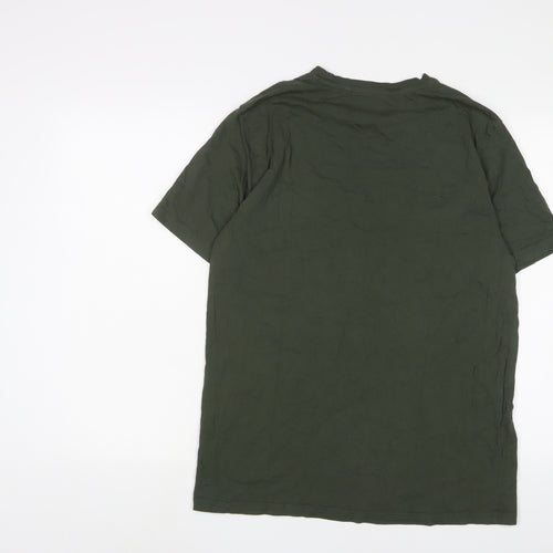 NEXT Mens Green Cotton T-Shirt Size L Crew Neck