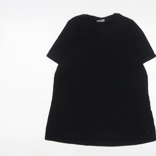 NEXT Womens Black Cotton Basic T-Shirt Size 10 Crew Neck
