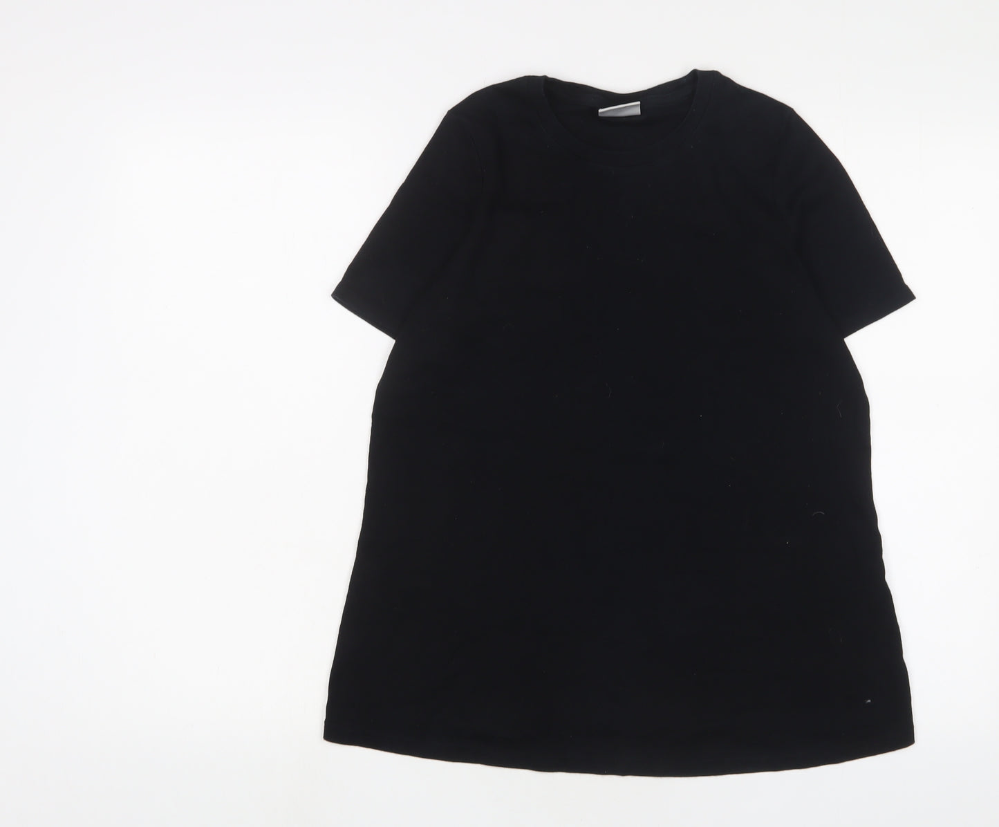 NEXT Womens Black Cotton Basic T-Shirt Size 10 Crew Neck