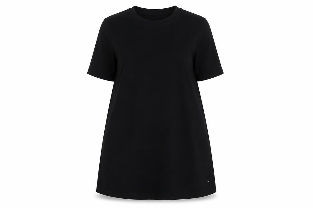 Front view of Next women’s black cotton basic t-shirt, size UK 10, crew neck