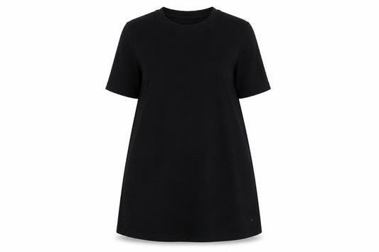 Front view of Next women’s black cotton basic t-shirt, size UK 10, crew neck