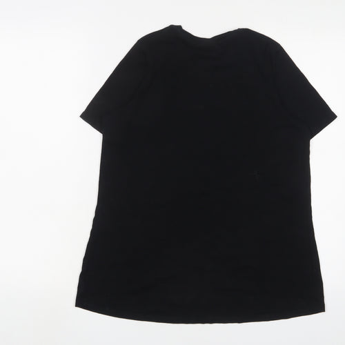 NEXT Womens Black Cotton Basic T-Shirt Size 10 Crew Neck