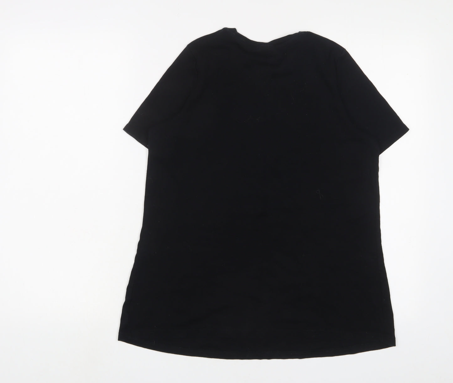 NEXT Womens Black Cotton Basic T-Shirt Size 10 Crew Neck