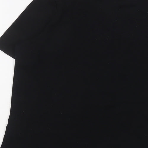 NEXT Womens Black Cotton Basic T-Shirt Size 10 Crew Neck
