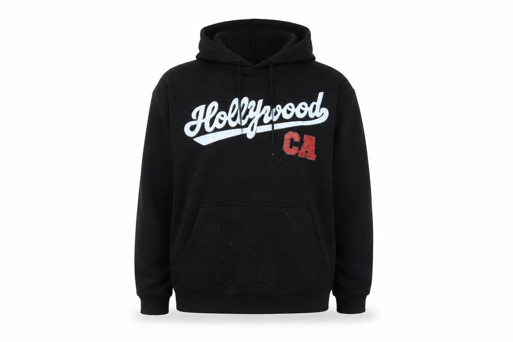 Republic Blues Mens Black Cotton Pullover Hoodie Size L - Hollywood CA