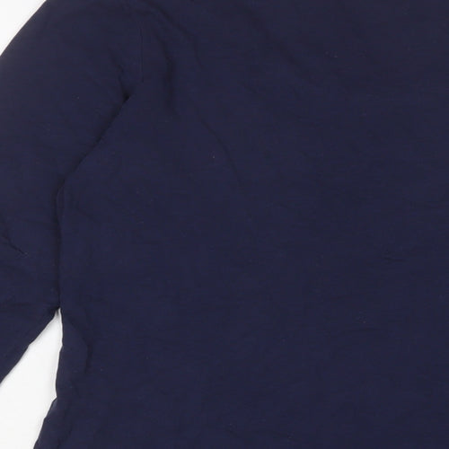 Marks and Spencer Womens Blue Cotton Basic T-Shirt Size 14 Crew Neck