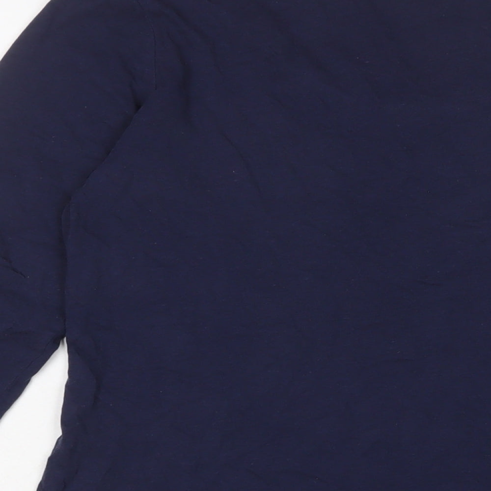 Marks and Spencer Womens Blue Cotton Basic T-Shirt Size 14 Crew Neck