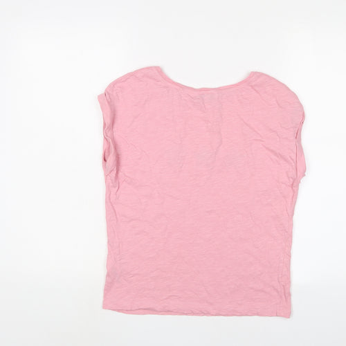NEXT Womens Pink Cotton Basic T-Shirt Size 10 Crew Neck - Stars