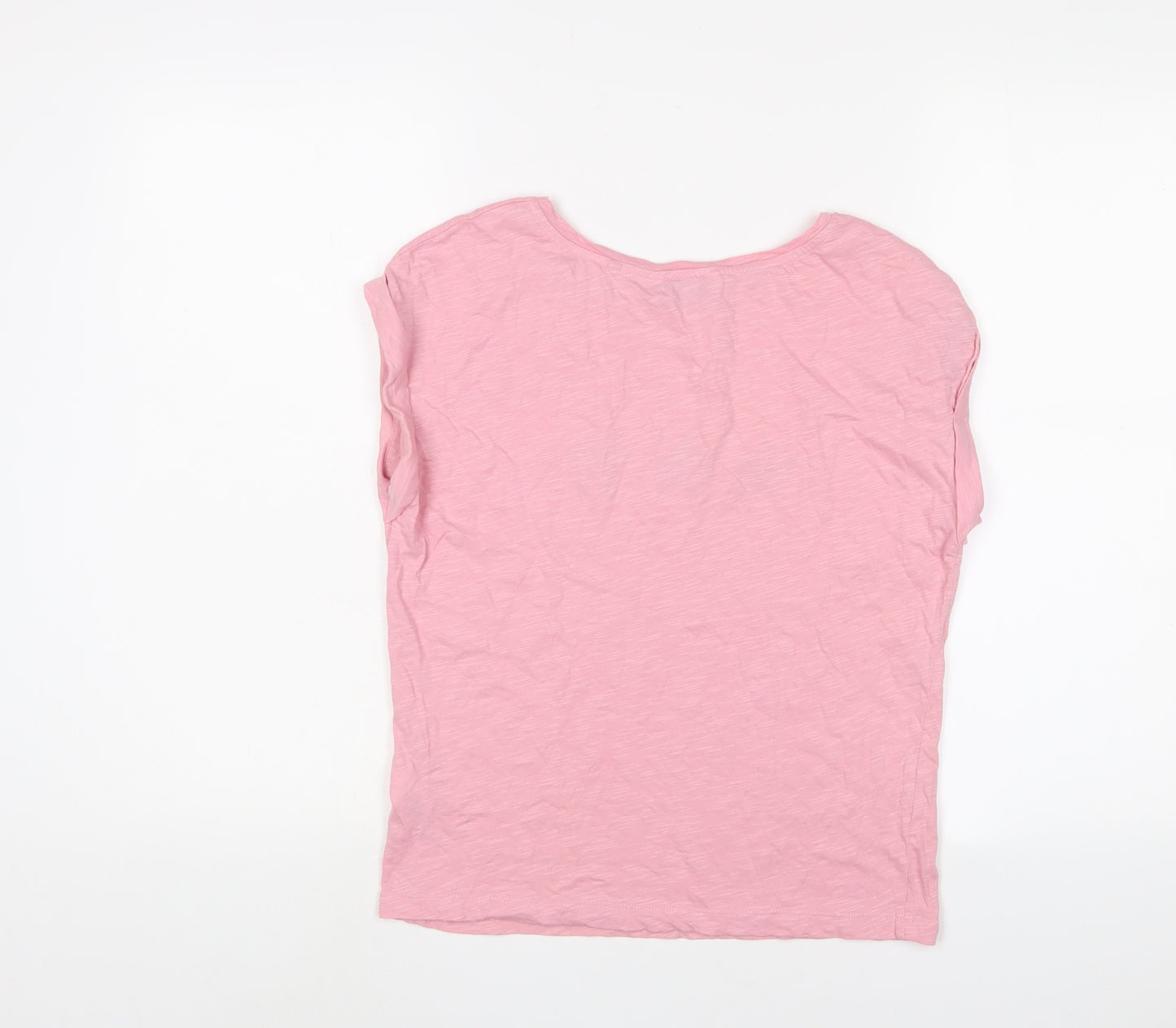 NEXT Womens Pink Cotton Basic T-Shirt Size 10 Crew Neck - Stars
