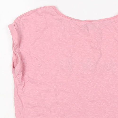 NEXT Womens Pink Cotton Basic T-Shirt Size 10 Crew Neck - Stars