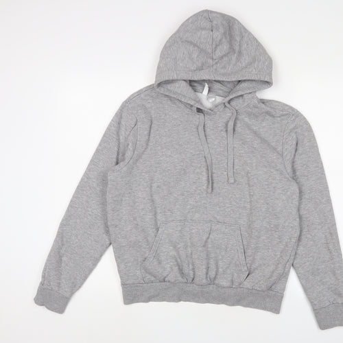 H&M Womens Grey Cotton Pullover Hoodie Size M Pullover