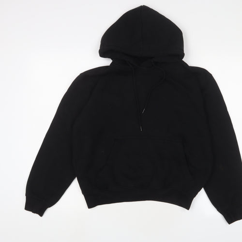 PRETTYLITTLETHING Womens Black Cotton Pullover Hoodie Size XS Pullover