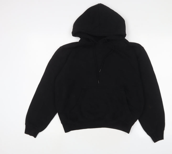 PRETTYLITTLETHING Womens Black Cotton Pullover Hoodie Size XS Pullover