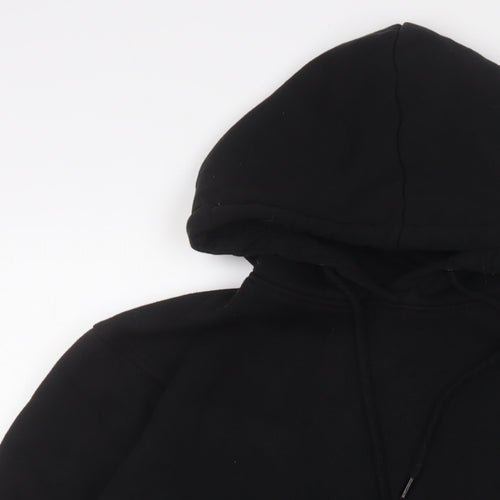 PRETTYLITTLETHING Womens Black Cotton Pullover Hoodie Size XS Pullover