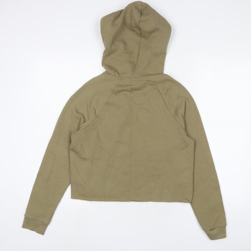 PINK Womens Green Cotton Pullover Hoodie Size S Pullover