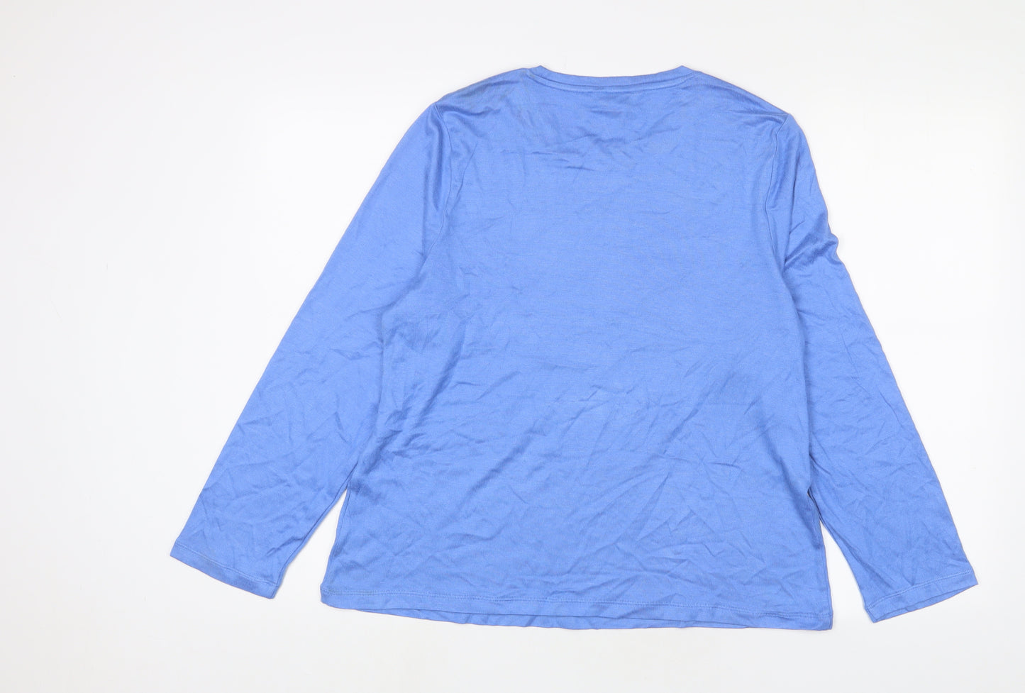 Marks and Spencer Womens Blue Crew Neck Viscose Pullover Jumper Size 20