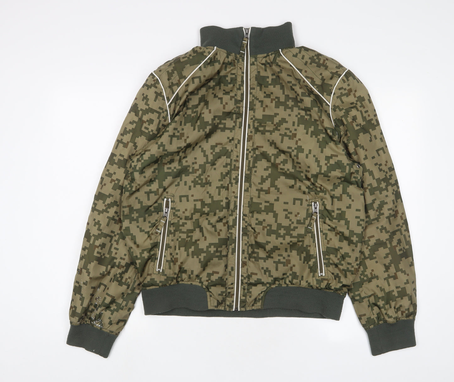 Burton Mens Green Geometric Jacket Size M Zip