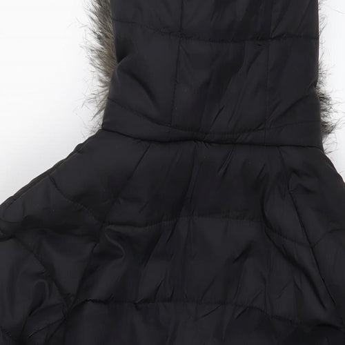 New Look Womens Black Parka Coat Size 16 Zip