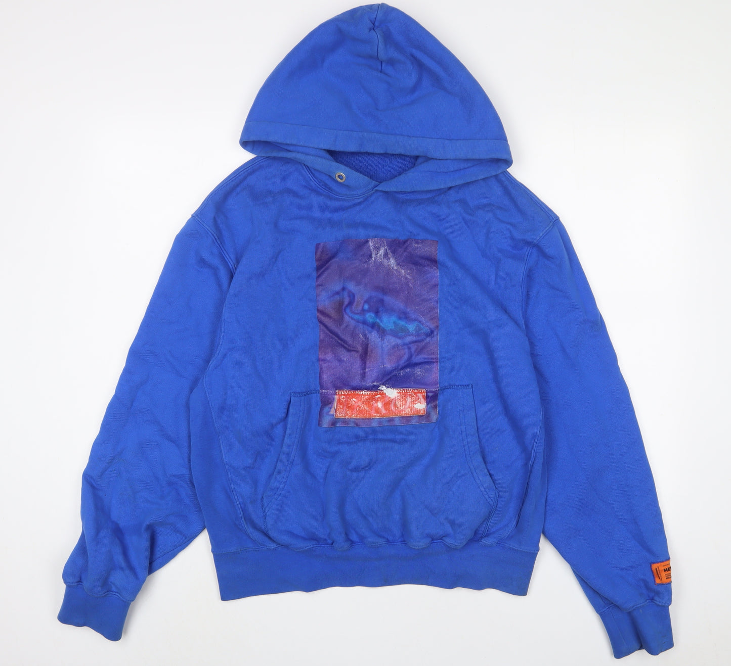 Heron Preston Mens Blue Cotton Pullover Hoodie Size S