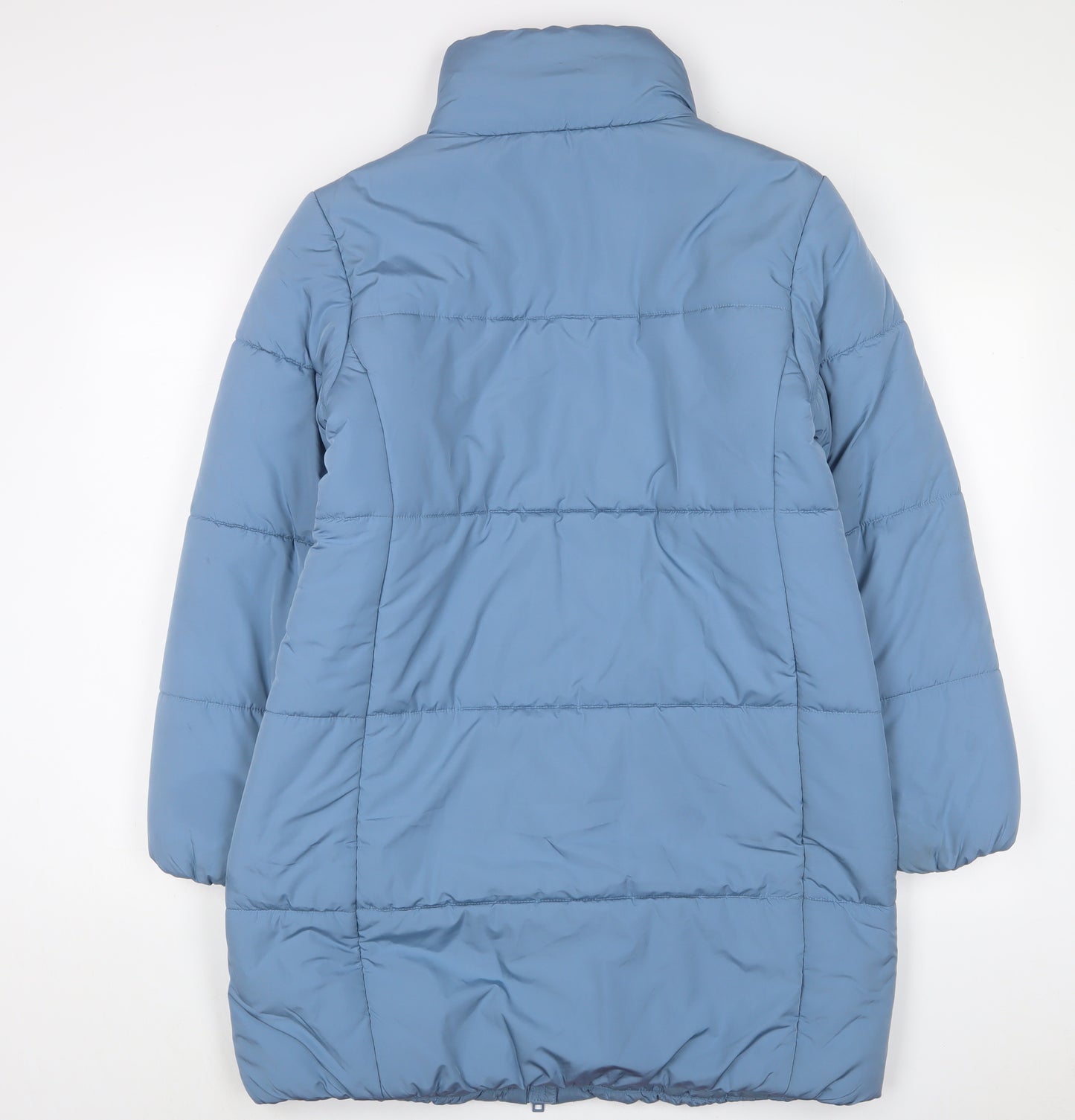 Marks and Spencer Womens Blue Quilted Coat Size 10 Zip