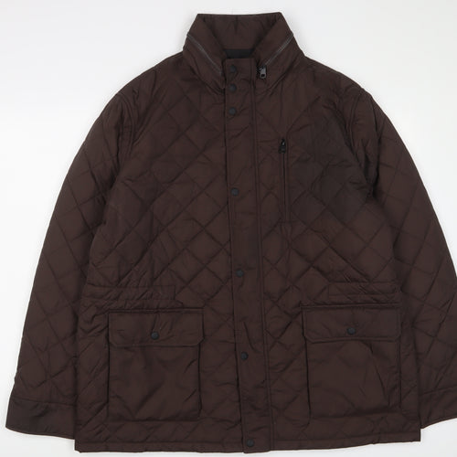 Marks and Spencer Mens Brown Quilted Jacket Size 2XL Zip