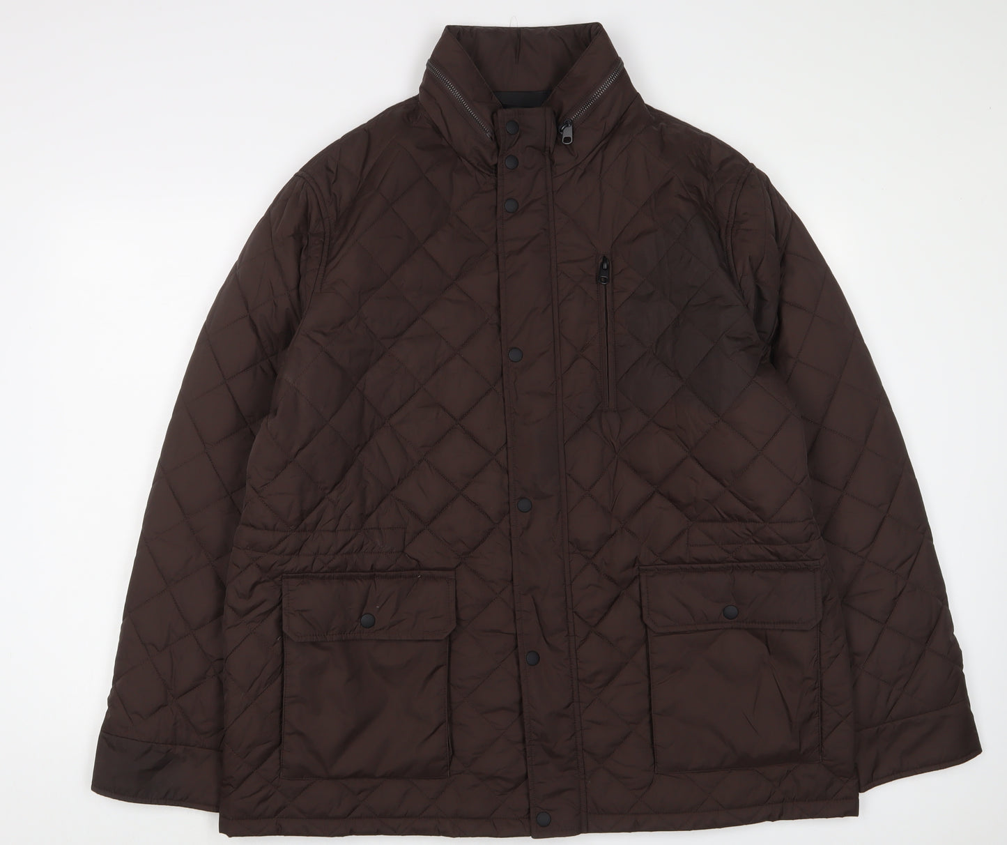 Marks and Spencer Mens Brown Quilted Jacket Size 2XL Zip