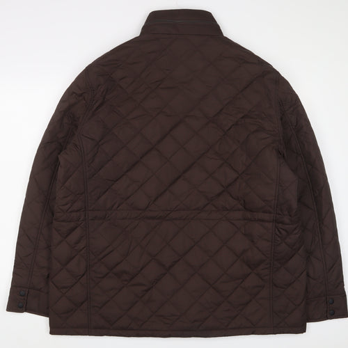 Marks and Spencer Mens Brown Quilted Jacket Size 2XL Zip