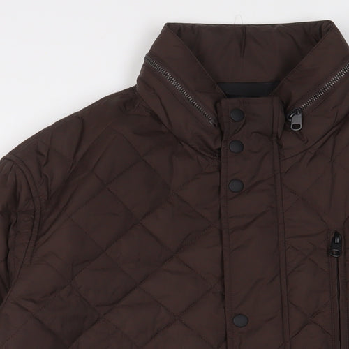 Marks and Spencer Mens Brown Quilted Jacket Size 2XL Zip