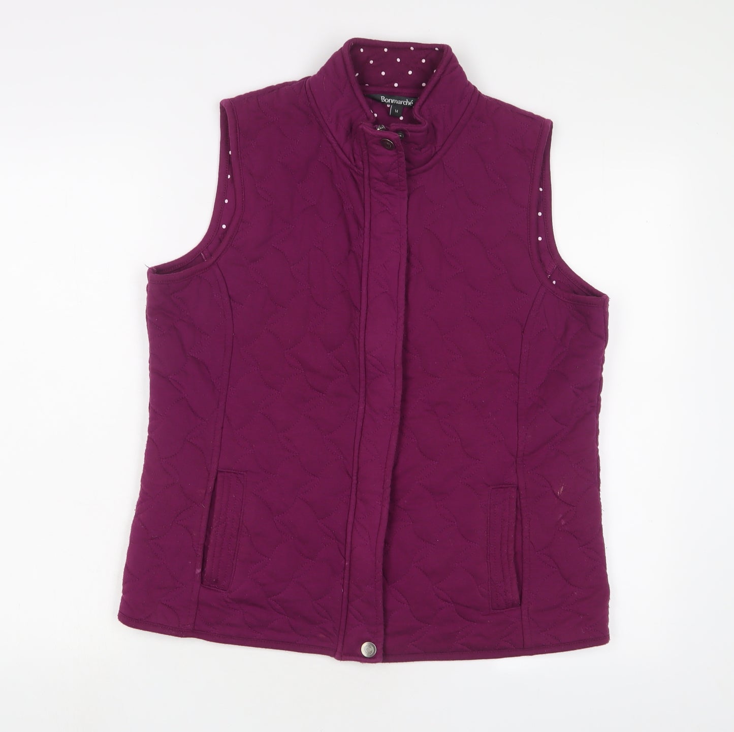 Bonmarché Womens Purple Gilet Jacket Size 14 Zip
