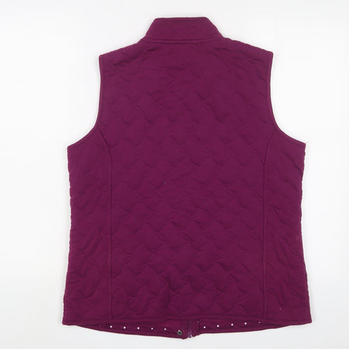 Bonmarché Womens Purple Gilet Jacket Size 14 Zip