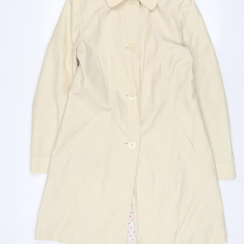New Look Womens Beige Overcoat Coat Size 12 Button