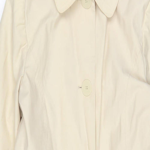 New Look Womens Beige Overcoat Coat Size 12 Button