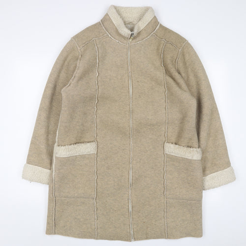 Marks and Spencer Womens Beige Jacket Size 16 Zip