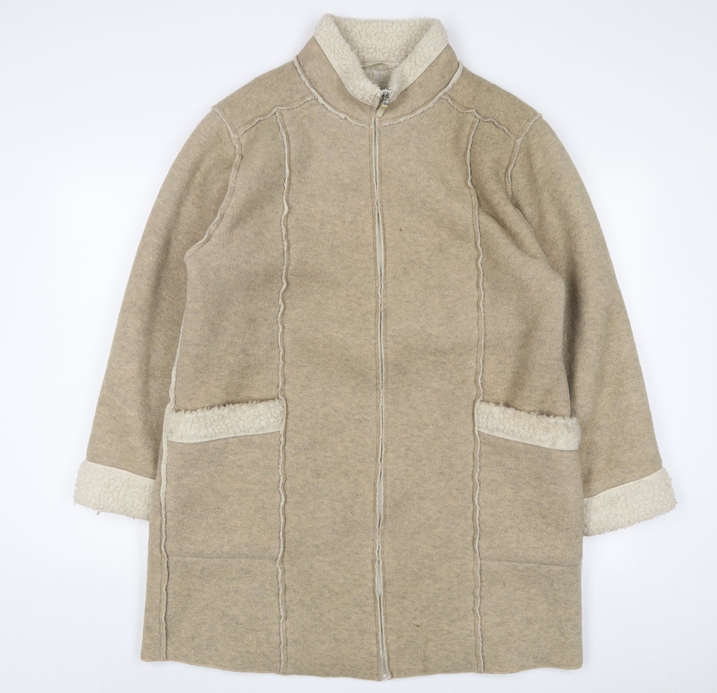 Marks and Spencer Womens Beige Jacket Size 16 Zip