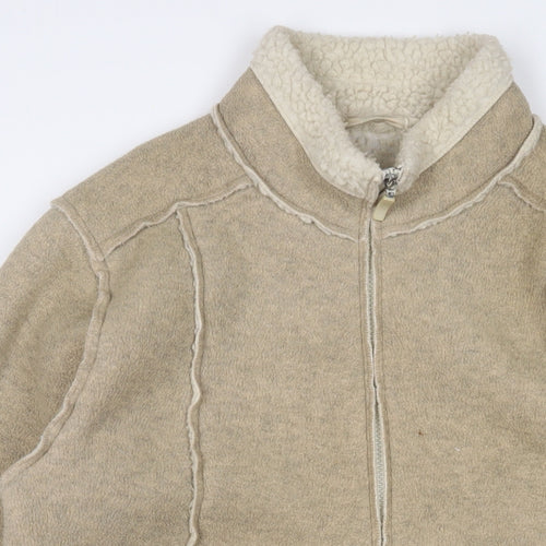 Marks and Spencer Womens Beige Jacket Size 16 Zip
